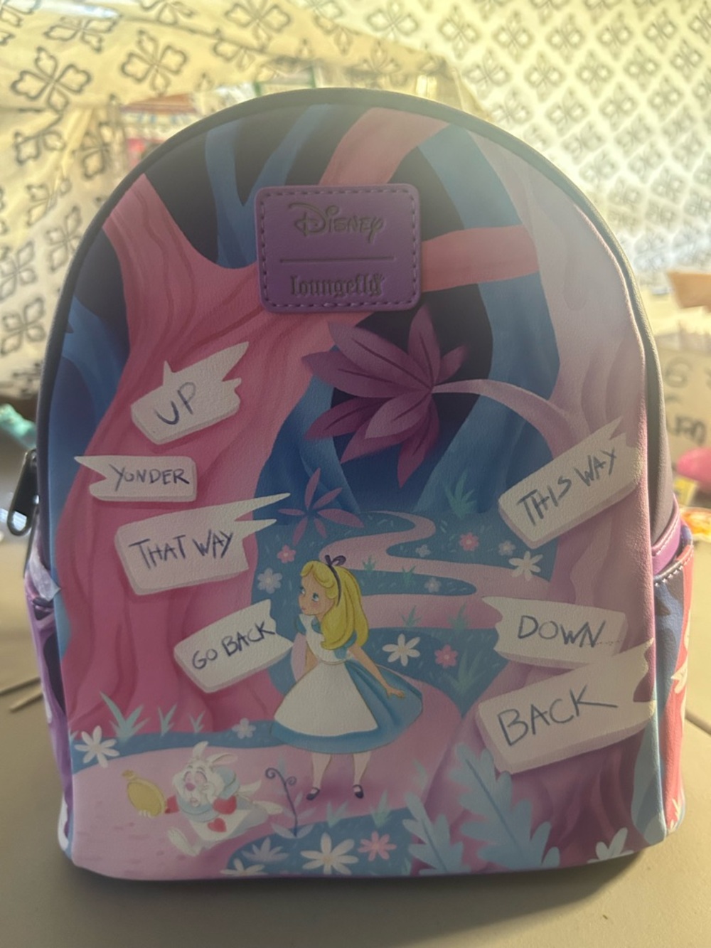Loungefly Alice in Wonderland Pink Blue Purple Kids Backpack